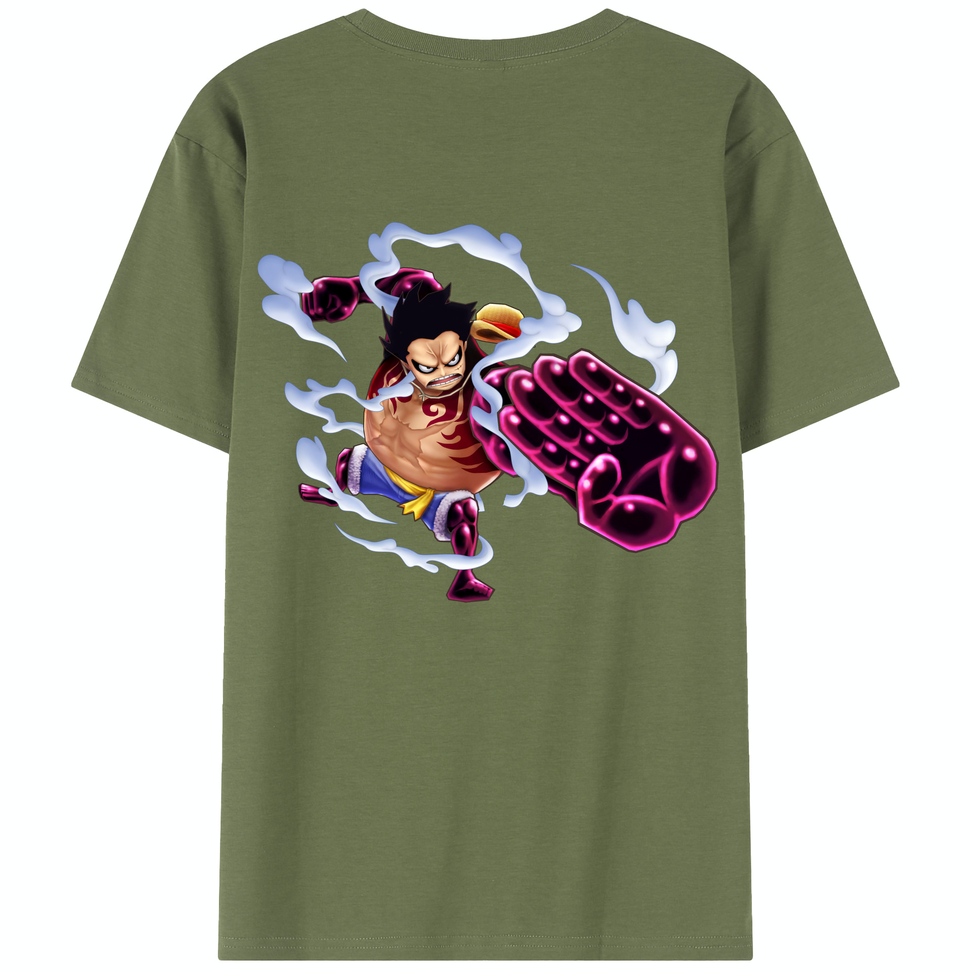 ワンピース モンキー・D・ルフィ ONE PIECE Monkey D. Luffy 綿100％半袖Tシャツ（背面プリント）